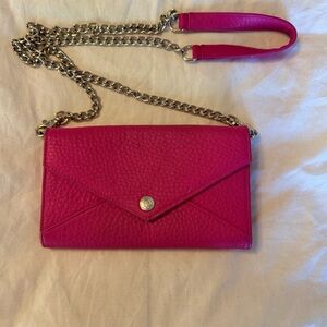 Pink Chain Strap Envelope Clutch